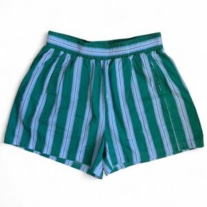 Green and Blue Striped Boxer Shorts